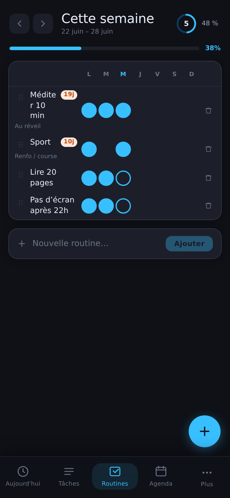 Routines et séries