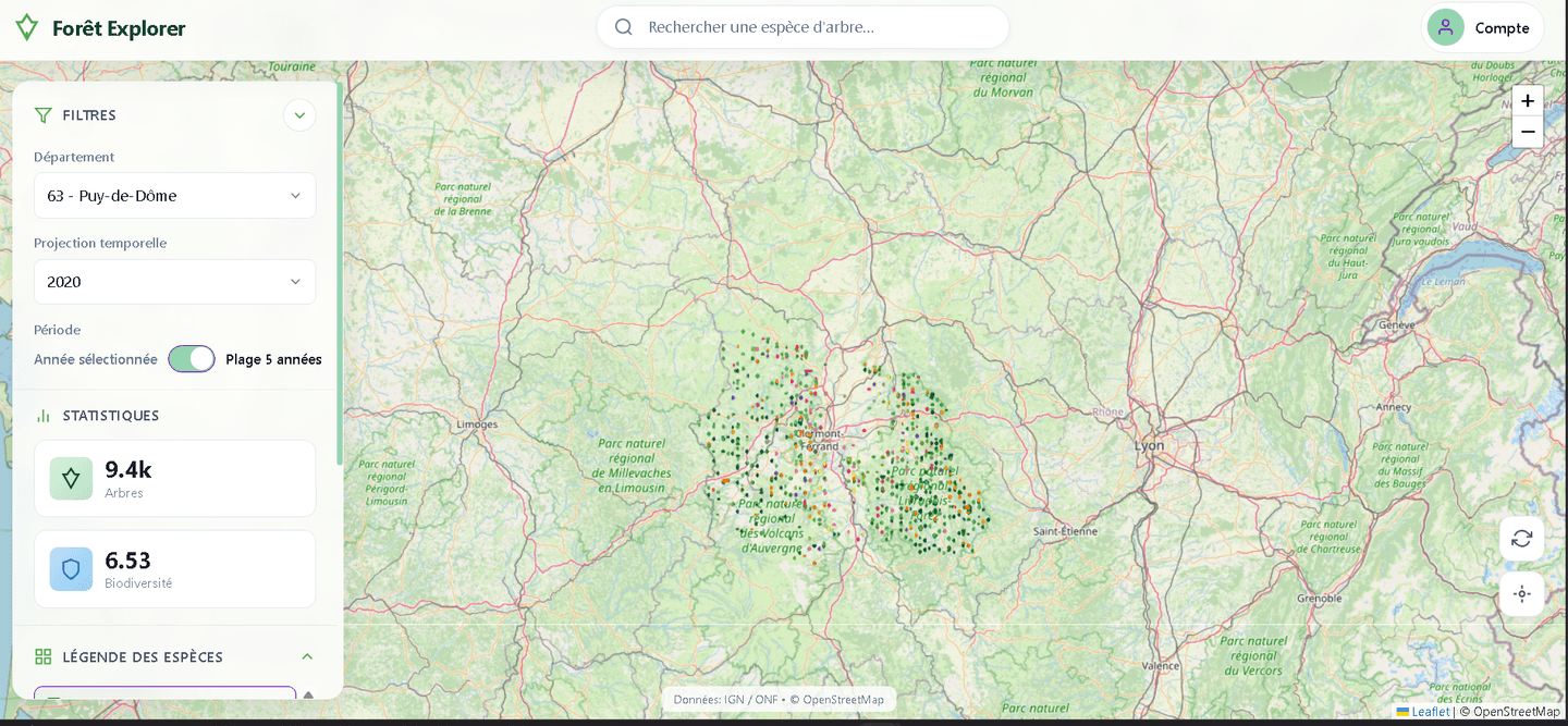 Carte zoomée