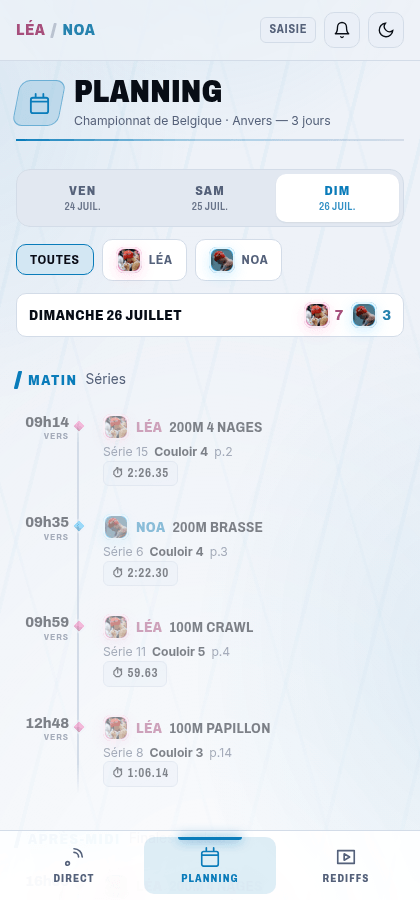 Planning : un jour à la fois