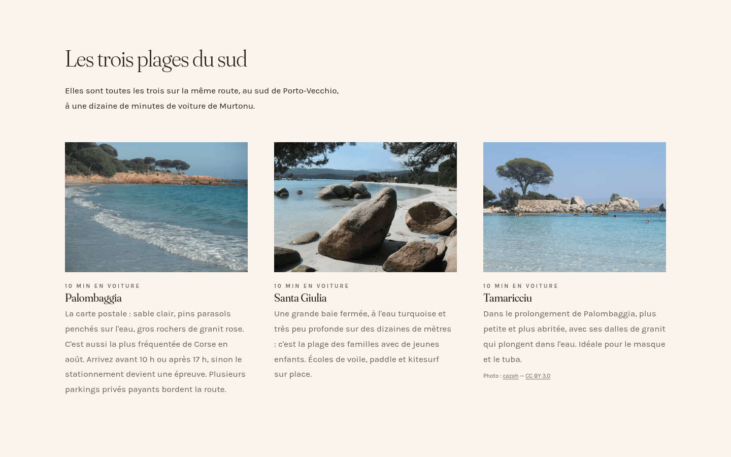 Les plages et les environs, à dix minutes en voiture
